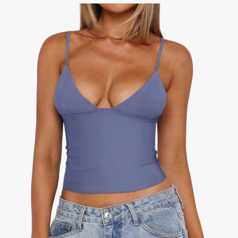 Women's Blue Spaghetti Strap Top